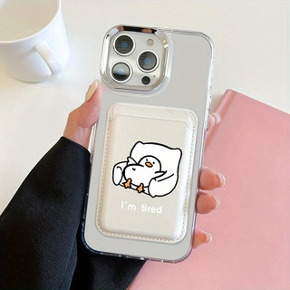Sofa Nằm Họa Tiết Vịt Ví Bảo Vệ Cho iPhone xs max 11promax 12pro 13 15pro 15promax 14 14promax 14pro 16 pro max 16 plus Ốp điện thoại Ví