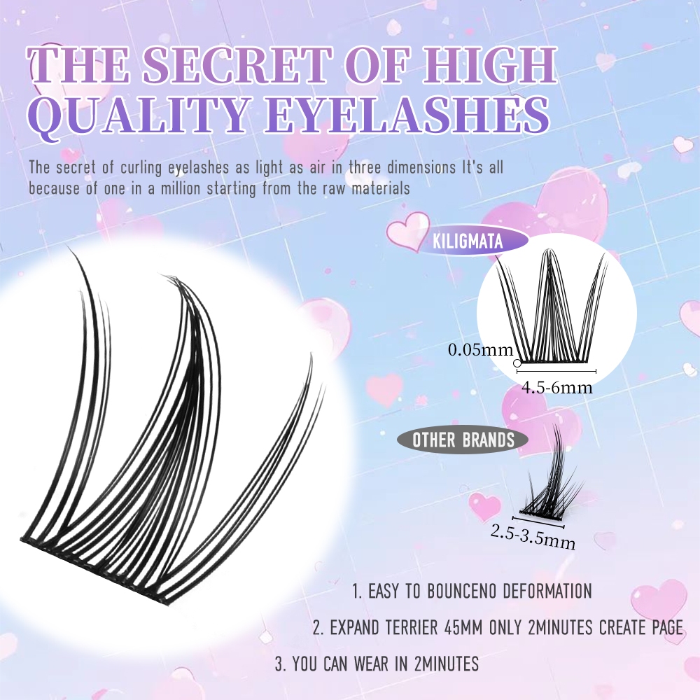 KILIGMATA Sunflower Eyelashes Natural Curling False Eyelashes Thick Air Feel High Quality Sexy Eyelashes For Dolls