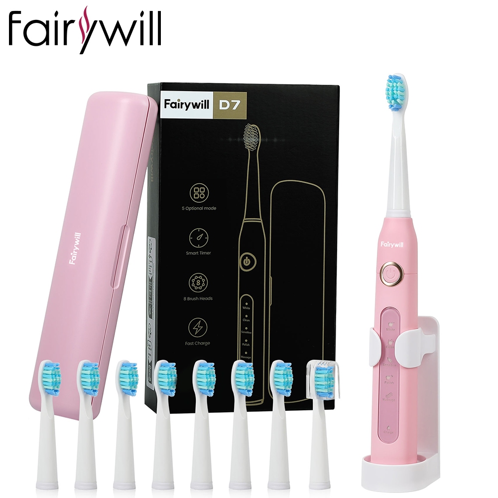 Ảnh Bàn chải đánh răng điện Fairywill 507 5 chế độ 8 đầu thay thế 1 hộp đựng du lịch 1