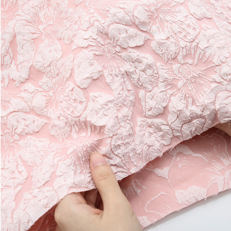 Mùa Xuân Dập Nổi Lily Jacquard Vải DIY Phong Cách Cổ Đại Đầm Vải Đàn Hồi Bốn Mặt 50x150cm TJ5862