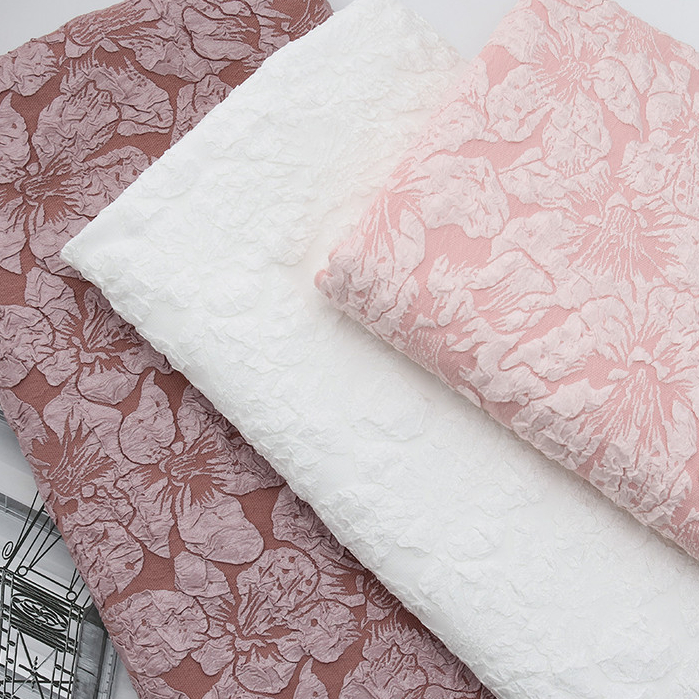 Mùa Xuân Dập Nổi Lily Jacquard Vải DIY Phong Cách Cổ Đại Đầm Vải Đàn Hồi Bốn Mặt 50x150cm TJ5862