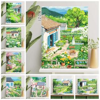 Mozi ✨40 * 50cm / 30 * 40cm Nơi ở miền núi mục vụ tranh số hóa tranh tô màu theo số tranh sơn dầu số hoá bộ tô màu theo số tranh sơn dầu số hoá tranh số hóa theo yêu cầu tranh tô màu theo số theo yêu cầu