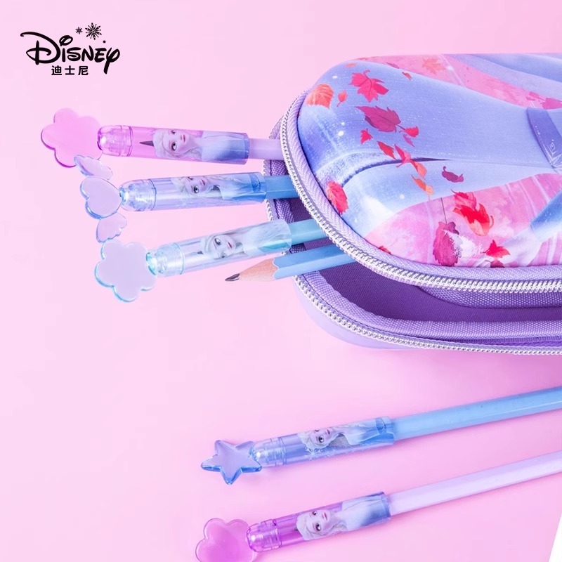 Disney Elsa Nắp Bút Chì Hộp Đựng Học Sinh Tiểu Học Bé Gái Hoạt Hình Dễ Thương Ngôi Sao Hình Trái Tim Lỗ Bút Chì Bảo Vệ Nắp Bút