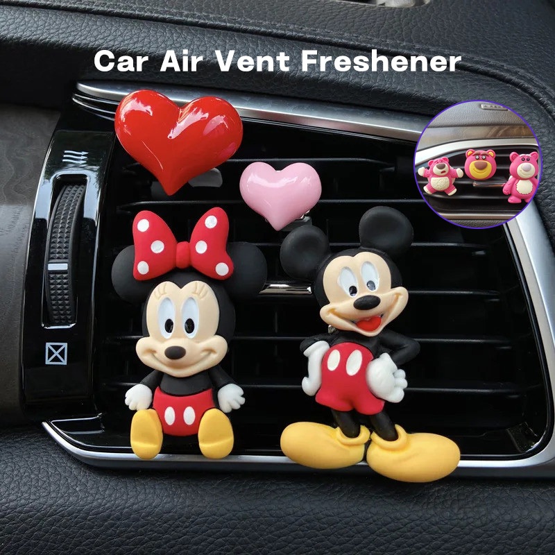 Mickey Minnie Chuột Donald Vịt Ô Tô Lỗ Thông Hơi Kẹp Nước Hoa Làm Mát Hoạt Hình Dễ Thương Gấu Trang Trí Tự Động Trang Trí Nội Thất Phụ Kiện