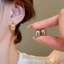 Bông tai đinh tán hình giọt kim bạc Thiết kế mịn màng Bông tai khí chất nhẹ sang trọng Bông tai cao cấp nữ