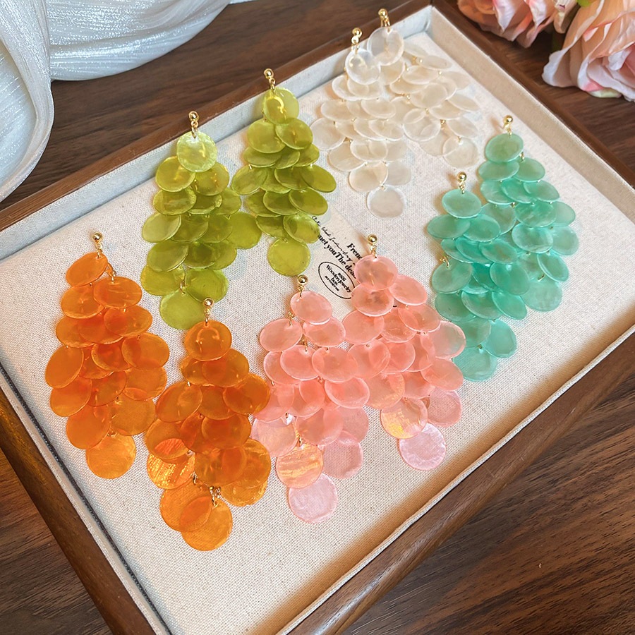 [Jewbeauty] Bông tai tua rua vỏ kim bạc nhẹ nhàng sang trọng thời trang cao cấp cá tính dành cho nữ