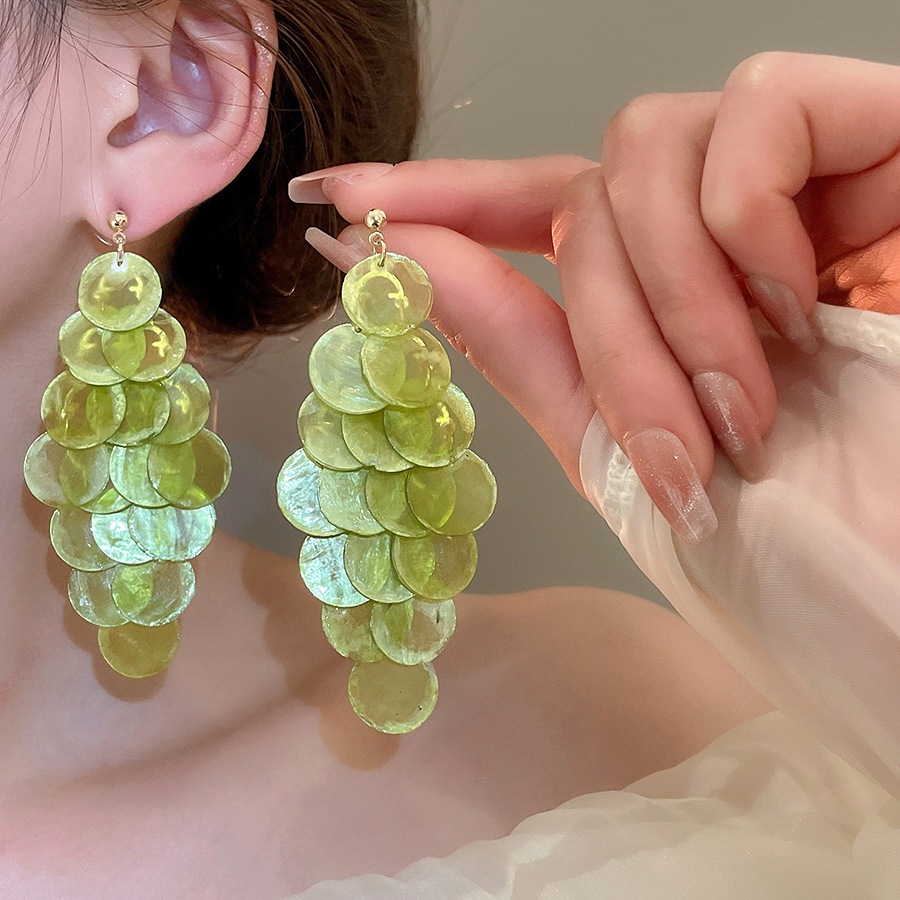 [Jewbeauty] Bông tai tua rua vỏ kim bạc nhẹ nhàng sang trọng thời trang cao cấp cá tính dành cho nữ
