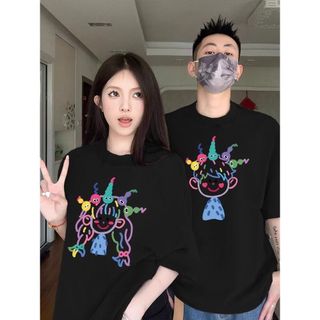 【 Áo thun Cotton 100% 】 Áo thun ngắn tay cỡ lớn 4XL Oversize nữ Baggy dáng rộng Top nữ độc đáo Ootd 2025 Lives