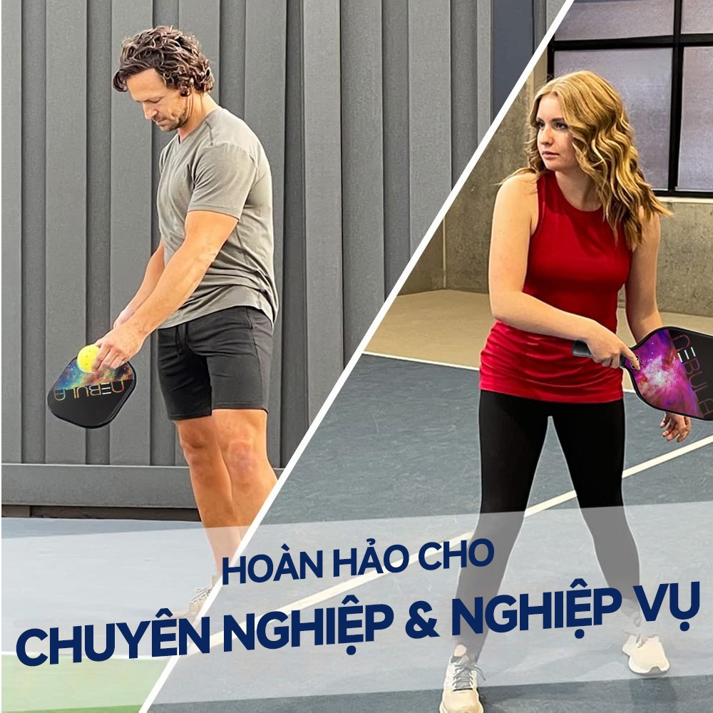 Combo 2 Vợt Pickleball T700 [MẶT SẦN CARBON] [HOẶC MẶT NHẴN] Túi Chống Sốc-Bóng Luyện Tập & Thi Đấu