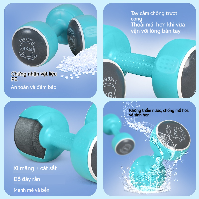Tạ tay thể dục nhiều màu, Quả tạ màu của phụ nữ, tạ ấm 1.5-8kg, thể dục màu macaron dễ thương