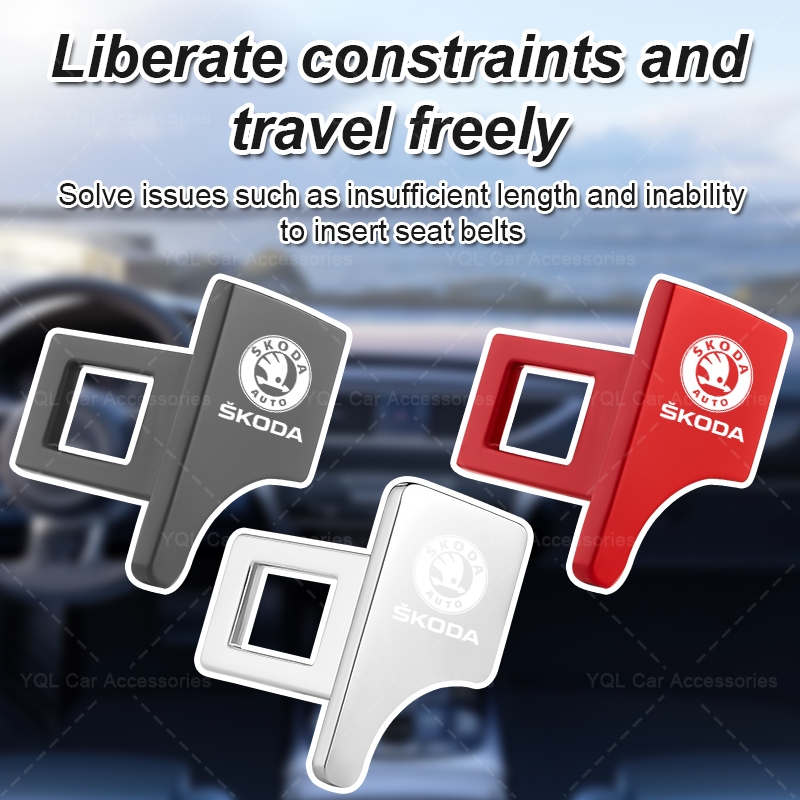 1 / 2 Chiếc Dây An Toàn Ô Tô Ẩn Chốt Khóa Dây An Toàn Xe Hơi Cho Skoda Octavia A5 A7 RS Fabia Siêu Nhanh Yeti Kodiaq