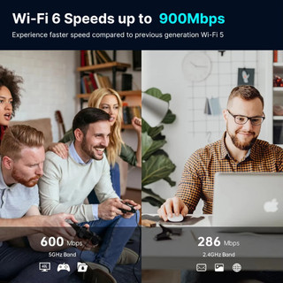 Wifi 6 AX900 Bluetooth 5.3 Bộ chuyển đổi USB WIFI Tấm mạng không dây 2.4G & 5GHZ Ăng-ten Wi-Fi USB cho PC / Laptop Win10 / 11 Trình điều khiển miễn phí