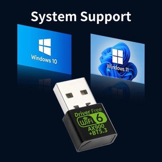 Wifi 6 AX900 Bluetooth 5.3 Bộ chuyển đổi USB WIFI Tấm mạng không dây 2.4G & 5GHZ Ăng-ten Wi-Fi USB cho PC / Laptop Win10 / 11 Trình điều khiển miễn phí
