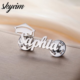 Skyrim Tên Tùy Chỉnh Thổ Cẩm Cá Tính Tốt Nghiệp Mũ Mặt Dây Chuyền Titan Thép Không Gỉ Trang Sức Thời Trang Tốt Nghiệp Mùa Quà Tặng