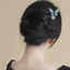 Kẹp tóc hình bướm xanh 2 miếng!Mới Phong Cách Trung Hoa Retro Siêu Cổ Tích Hoa Gỗ Kẹp Tóc Ngựa Mặt Váy Hanfu Kẹp Tóc Bộ Giảm Giá