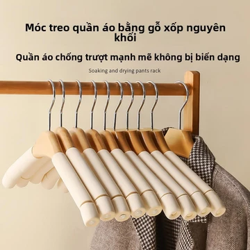 Móc treo quần áo xốp người lớn bằng gỗ rắn móc treo quần áo chống trượt không dấu vết móc treo quần áo cửa hàng quần áo bằng gỗ móc treo quần áo xốp móc treo quần áo NJBL
