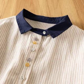 Áo sơ mi dài tay Cotton sọc rộng phong cách Hàn Quốc dành cho nữ
