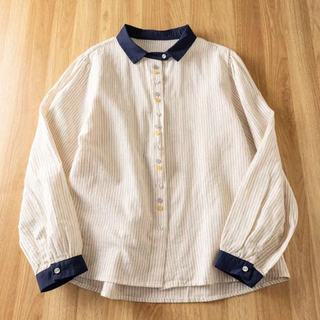 Áo sơ mi dài tay Cotton sọc rộng phong cách Hàn Quốc dành cho nữ