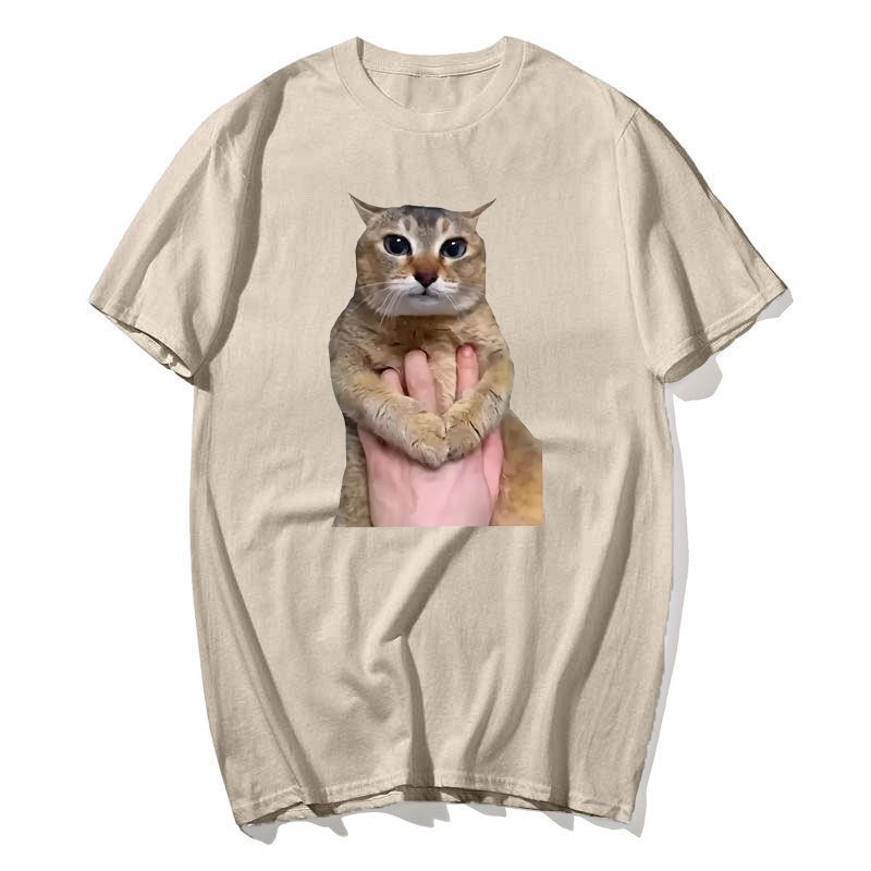 Tole Tole Cat Áo Mèo Dễ Thương Meme Xu Hướng Y2k Áo nam Nữ Quần Áo Cotton Mềm Mại Thoáng Khí Thường Ngày Áo Thun Tay Ngắn Top
