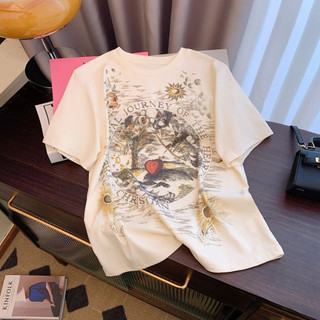 HIIXIIVI Áo thun ngắn tay Oversize nữ Baggy Loose Top Ootd 2025