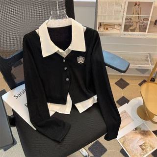 Áo sơ mi nữ dài tay dáng rộng cổ polo phong cách hàn quốc