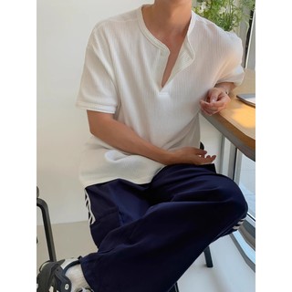 Henry Cổ Áo Cotton Nguyên Chất Vách Ngăn Ngắn Tay Nam Phiên Bản Hàn Quốc Thu Đông Thoáng Khí Thường Ngày Phù Hợp Với Thời Trang Top