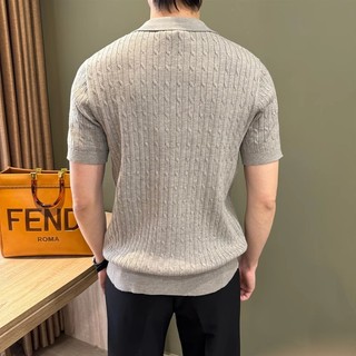 Twist Đan Ngắn Tay POL0 Áo Sơ Mi Nam Mùa Hè Hàn Quốc Dongdaemun Top Phù Hợp Với Doanh Nhân Đi Làm Áo Thun
