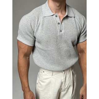 Áo Sơ Mi Polo Slim-fit Đơn Giản Đơn Giản Màu Trơn Ve Áo Ngắn Tay Cao Cấp T @