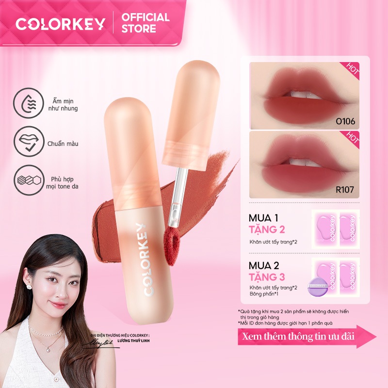 Ảnh Son Môi Colorkey Lip Mousse Lip Mud Màu Nhung Mờ 2g 1