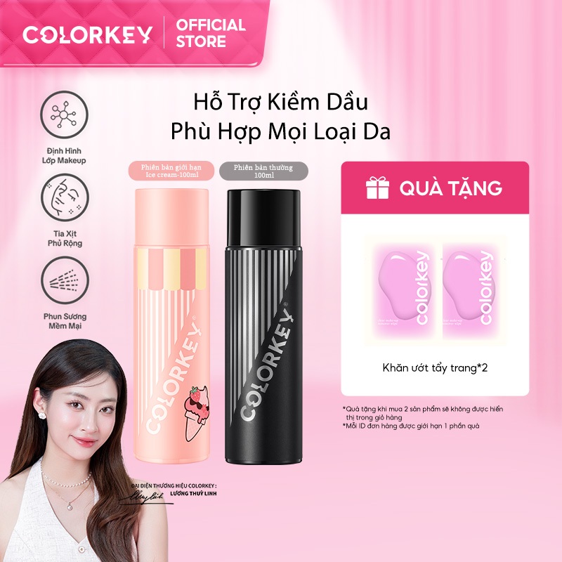 Ảnh Xịt Khóa Đen COLORKEY Tia Sương Mềm Mại Giúp Khóa Chặt Lớp Trang Điểm Phù Hợp Mọi Loại Da 100ml 1