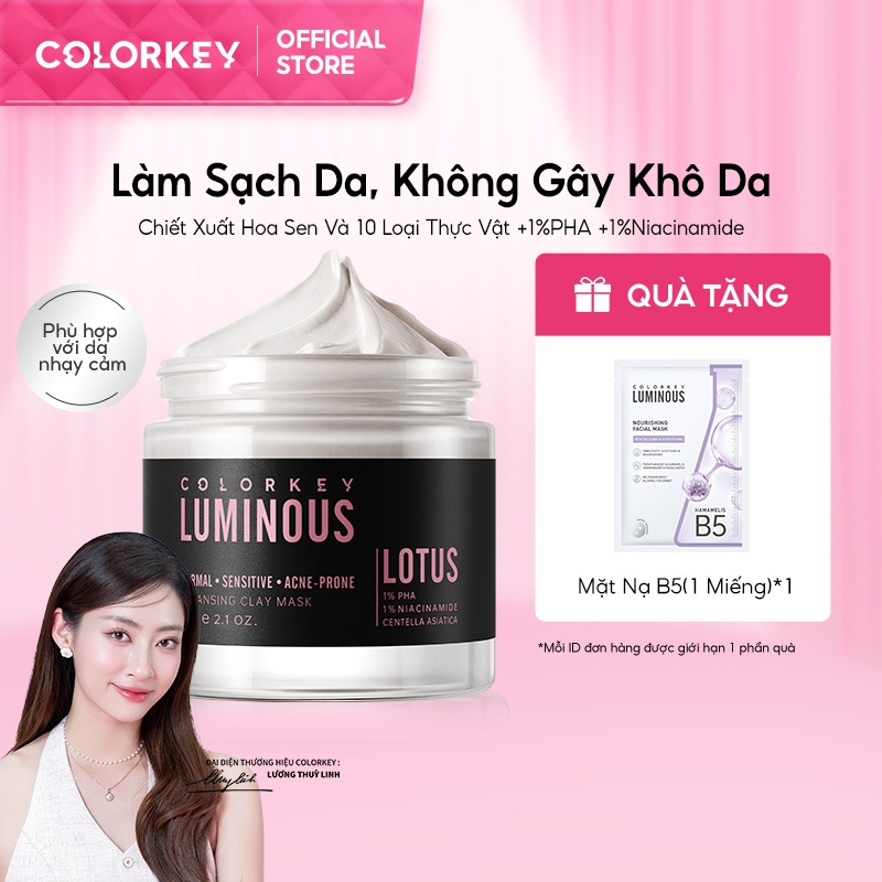 Ảnh Mặt Nạ Bùn COLORKEY LUMINOUS Làm Sạch Da Không Gây Khô Da Khi Dùng 60g/hũ 1