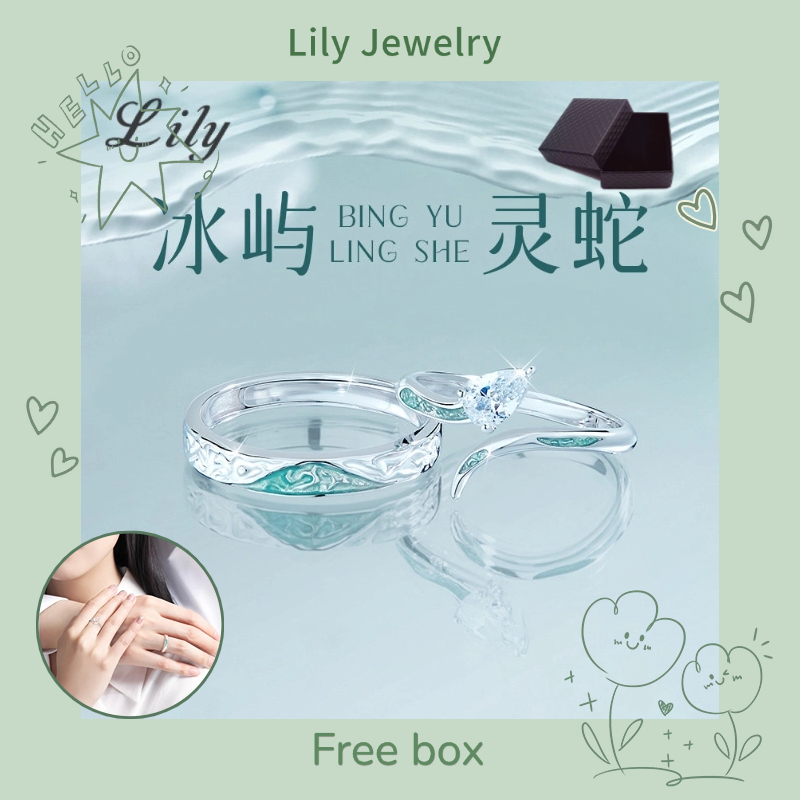 Thời Trang Bạc 925 Rắn Cặp Đôi Nhẫn Đơn Giản Phù Hợp Với Xanh Nam Nữ Nhẫn Cặp Đôi Quà Tặng Ngày Lễ Tình Nhân