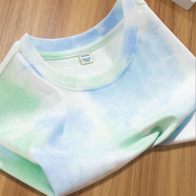 W.G.Q Áo thun Tie-Dye Bé Gái , mềm mại thoải mái , thấm mồ hôi thoáng khí