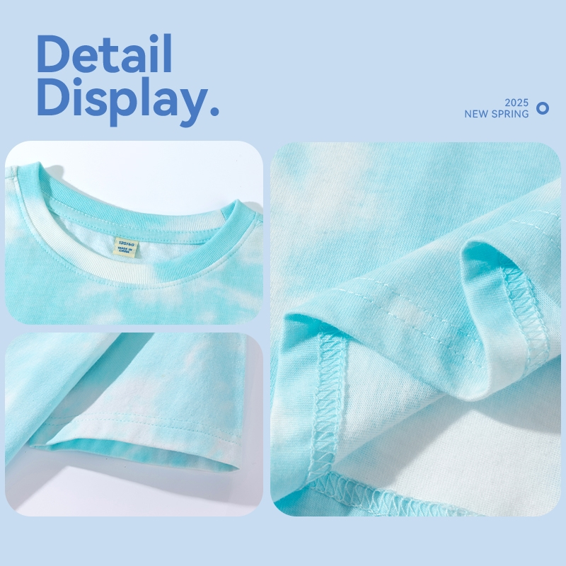 W.G.Q Áo thun Tie-Dye Bé Gái , mềm mại thoải mái , thấm mồ hôi thoáng khí