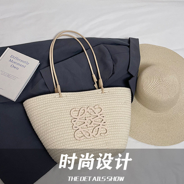 Túi tote/đeo vai/đeo chéo phong cách mới, túi rơm, kèm mũ rơm