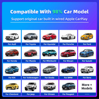 Hộp Carplay Wifi 2 Trong 1 Android Tự Động Thích Ứng Màn Hình Hiển Thị Carplay Không Dây Bluetooth 5.0 Loại C & USB Cho Hộp Thông Minh Có Dây Nâng Cấp OEM