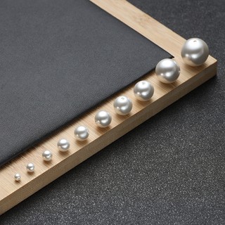 Chất Lượng Cao Lỗ Thẳng Giả Ngọc Trai Giả Ngọc Trai ABS Hạt Tròn Ngọc Trai Trắng Hạt Cho DIY Trang Sức Phụ Kiện
