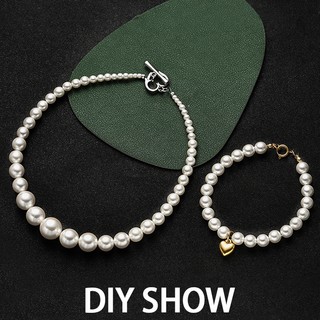 Chất Lượng Cao Lỗ Thẳng Giả Ngọc Trai Giả Ngọc Trai ABS Hạt Tròn Ngọc Trai Trắng Hạt Cho DIY Trang Sức Phụ Kiện