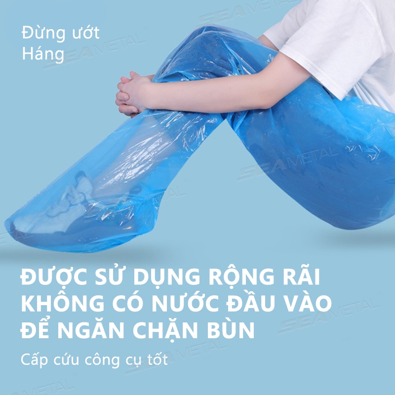 Áo mưa xe máy SEAMETALTALING Đồ đi mưa dùng một lần dành cho người lớn Quần chống thấm nước Vỏ giày dày