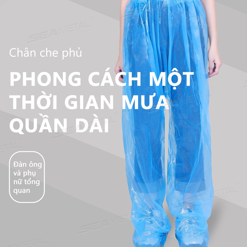 Áo mưa xe máy SEAMETALTALING Đồ đi mưa dùng một lần dành cho người lớn Quần chống thấm nước Vỏ giày dày