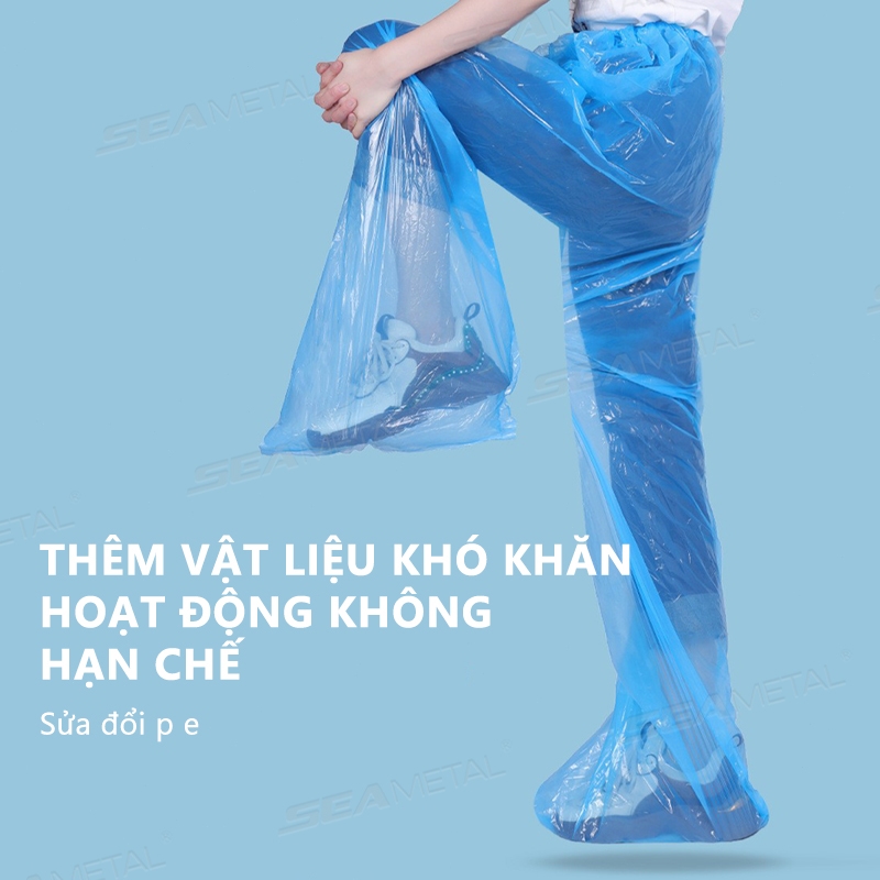 Áo mưa xe máy SEAMETALTALING Đồ đi mưa dùng một lần dành cho người lớn Quần chống thấm nước Vỏ giày dày