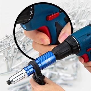 Điện Đinh Tán Đai Ốc Súng Dụng Cụ Đinh Tán Lõi Kéo Chuyển Đổi Đầu Đinh Tán Lắp Adapter Dụng Cụ Cho Máy Khoan Không Dây