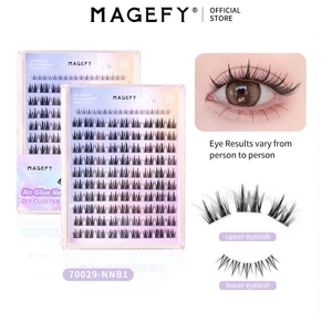 MAGEFY 11 Hàng Lông Mi giả tự dính+mi dưới giả không cần dùng keo có thể tái sử dụng nhiều lần 70015