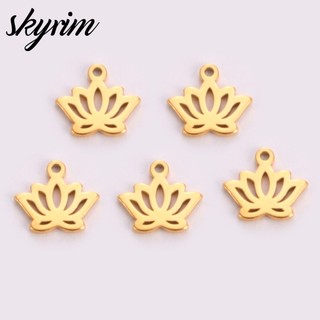 Skyrim 5 Cái / bộ Thanh Lịch Vàng Sen Mặt Dây Chuyền DIY Handmade Vòng Cổ Vòng Tay Bông Tai Phụ Kiện Trang Sức