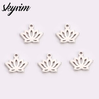 Skyrim 5 Cái / bộ Thanh Lịch Bạc Sen Mặt Dây Chuyền DIY Handmade Vòng Cổ Vòng Tay Bông Tai Phụ Kiện Trang Sức