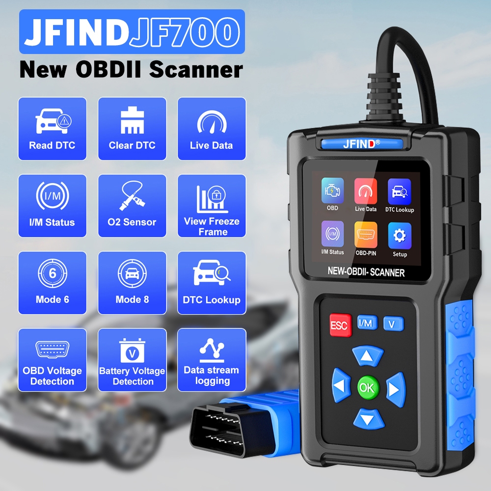 JFIND JF700 OBD2 đầu đọc mã lỗi động cơ cho Honda/Yamaha, phân tích động cơ ô tô, kiểm tra I/M, công cụ chẩn đoán OBD 2