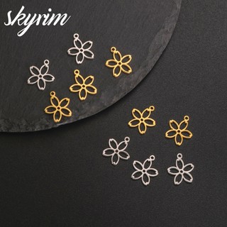 SKYRIM 5 CÁI/SET Bạc Cherry Blossom Mặt dây chuyền Earrings Necklace Vòng đeo tay DIY Trang sức Phụ kiện Làm