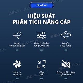 Quạt ô tô hai đầu SEAMETAL Quạt ghế sau ô tô có thể xoay được USB Sạc 3 tốc độ có thể điều chỉnh Quạt làm mát không khí tự động mùa hè
