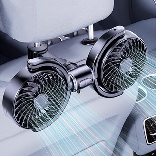Quạt ô tô hai đầu SEAMETAL Quạt ghế sau ô tô có thể xoay được USB Sạc 3 tốc độ có thể điều chỉnh Quạt làm mát không khí tự động mùa hè