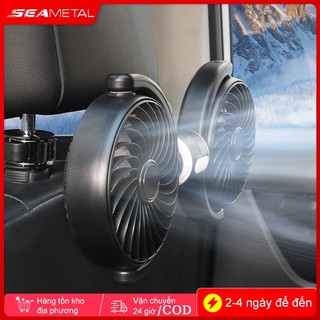 Quạt ô tô hai đầu SEAMETAL Quạt ghế sau ô tô có thể xoay được USB Sạc 3 tốc độ có thể điều chỉnh Quạt làm mát không khí tự động mùa hè